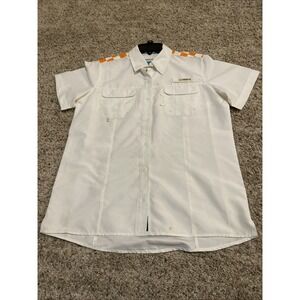 Magellan Outdoors Fish Gear Tennessee Vols Orange Checkered Fishing Shirt Sz Med